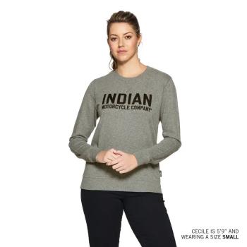 WOMENS CHAINSTITCH EMBROIDERY LONGSLEEVE T-SHIRT - GRAY