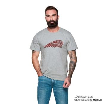 MENS DISTRESSED HEADDRESS MARLS T-SHIRT - GRAY