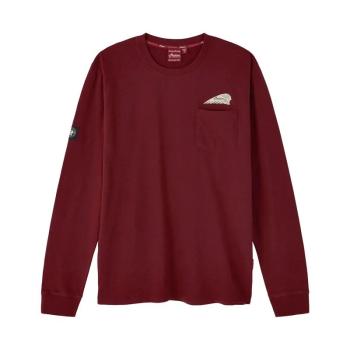 MENS SCRIPT ICON POCKET LONG SLEEVE T-SHIRT - PORT