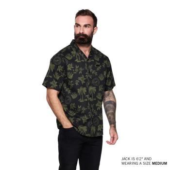 Preview: MENS PALM PRINT SCRIPT ICON SHIRT - GREEN