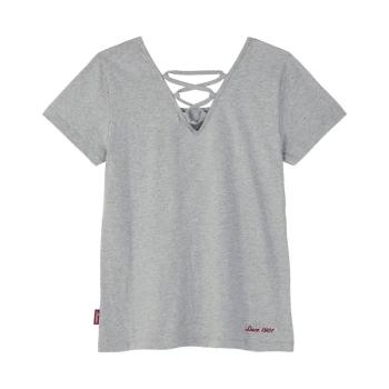 Preview: WOMENS DISTRESSED HEADDRESS TIE BACK MARL T-SHIRT - GRAY