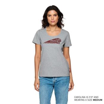 Preview: WOMENS DISTRESSED HEADDRESS TIE BACK MARL T-SHIRT - GRAY