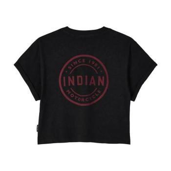 Preview: WOMENS CIRCLE BLOCK CROPPED T-SHIRT - BLACK