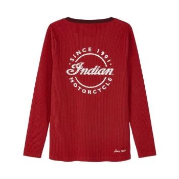 Preview: WOMNS SCRIPT ICON HENLEY LONG SLEEVE T-SHIRT - RED