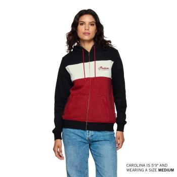 Preview: WOMENS SCRIPT LOGO COLORBLOCK HOODIE - RED