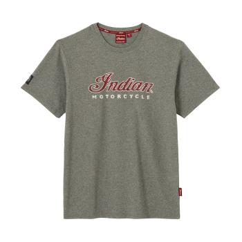 MENS INDIAN MOTORCYCLE MARL LOGO T-SHIRT - GRAY