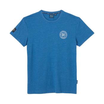 MENS VERTICAL LOGO PRINTED T-SHIRT - BLUE