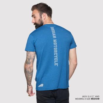 Preview: MENS VERTICAL LOGO PRINTED T-SHIRT - BLUE Preview: MENS VERTICAL LOGO PRINTED T-SHIRT - BLUE