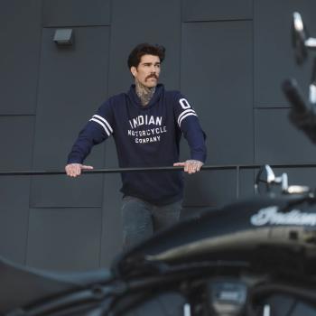 Preview: MENS SLEEVE PRINTED LIGHTWEIGHT HOODIE - NAVY