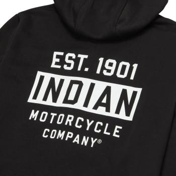 Preview: MENS EST 1901 INDIAN MOTORCYCLE HOODIE - BLACK