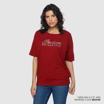 Preview: WOMENS DIAMANTE BANDED T-SHIRT - RED Preview: WOMENS DIAMANTE BANDED T-SHIRT - RED