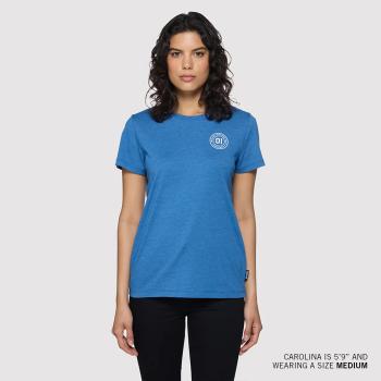 Preview: WOMENS VERTICAL LOGO PRINTED T-SHIRT - BLUE