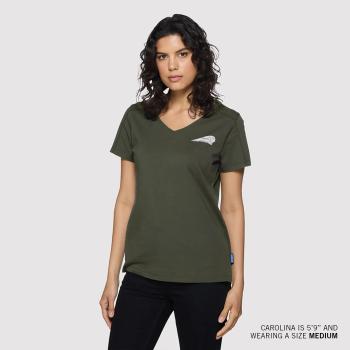 Preview: WOMENS ARCHED BLOCK LOGO T-SHIRT - GREEN