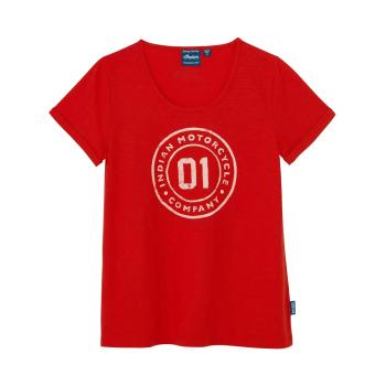 WOMENS STAMP CIRCLE LOGO T-SHIRT - RED