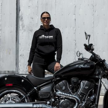 Preview: WOMENS ESSENTIAL SCRIPT LOGO HOODIE - BLACK