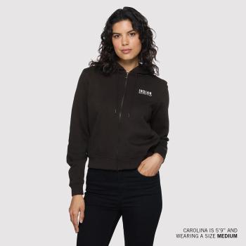 Preview: WOMENS EST 1901 INDIAN MOTORCYCLE CROPPED HOODIE - BLACK Preview: WOMENS EST 1901 INDIAN MOTORCYCLE CROPPED HOODIE - BLACK