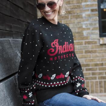 Preview: UNISEX SCRIPT HOLIDAY SWEATER - BLACK