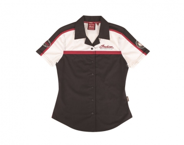 WOMENS COLOR BLOCK SHIRT - BLACK/RED/ANTIQUE WHITE