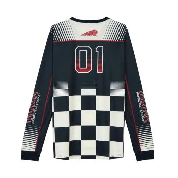 Preview: MENS CHECKERED RACING LS T-SHIRT - NAVY
