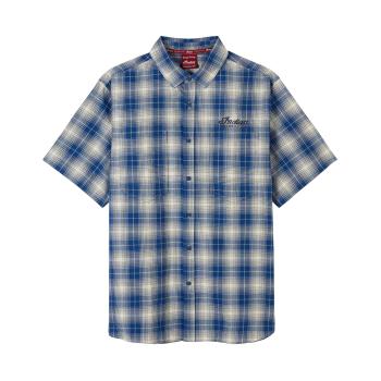 MENS PASADENA PLAID SHORT SLEEVE SHIRT - BLUE