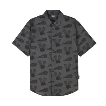 MENS ENGINE HEADDRESS PRINT SHIRT - GRAY