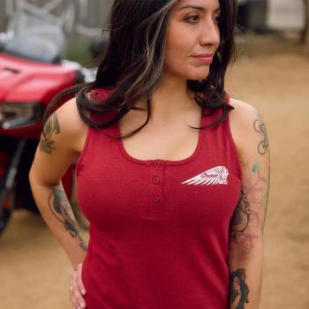 WOMENS SCRIPT ICON TANK - RED