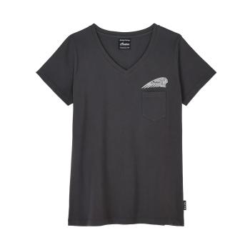 WOMENS OUTLINE BLOCK POCKET T-SHIRT - GRAY