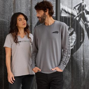Preview: WOMENS LOGO BACK PLEAT TEE - GRAY
