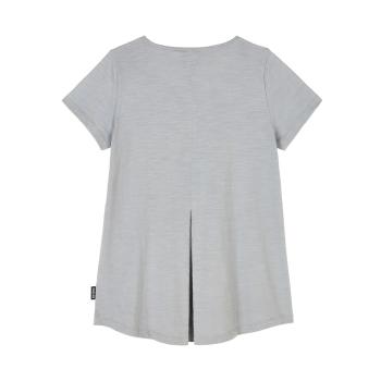 Preview: WOMENS LOGO BACK PLEAT TEE - GRAY
