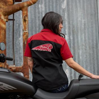 Preview: WOMENS HEADDRESS POCKET SS SHIRT - RED