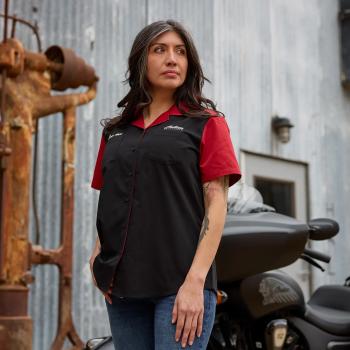 Preview: WOMENS HEADDRESS POCKET SS SHIRT - RED