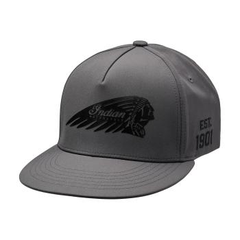 HEADDRESS PRINT FLAT PEAK CAP - GRAY
