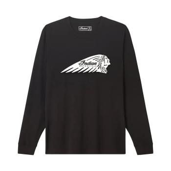 MENS ESSENTIAL HEADDRESS LOGO LONG SLEEVE T-SHIRT - BLACK