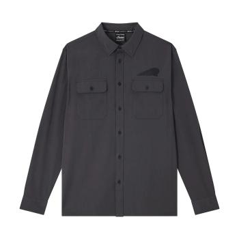 MENS LOGO LONG SLEEVE SHOP SHIRT - GRAY