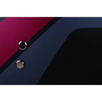 RETRO OPEN FACE HELMET WITH STRIPE AND CHECKER - MATTE BLACK