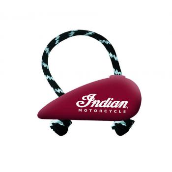 RUBBER MOTORCYCLE TANK-SHAPED PULL TOY - RED