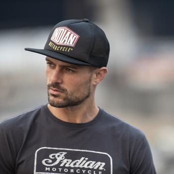 FLATBILL CAMO TRUCKER HAT - BLACK