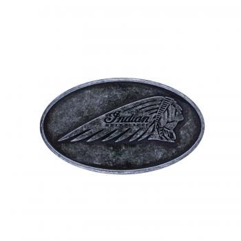 BELT BUCKLE EMBOSSED HEADDRESS LOGO - BLACK