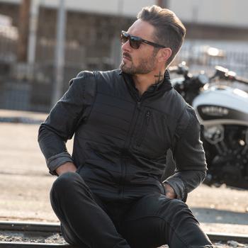 Preview: MENS THERMO ZIP-UP UNDERVEST - BLACK