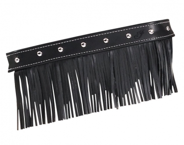 Indian Only Black Leather Motorcycle Floorboard Trim W Fringe W