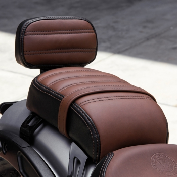 BEIFAHRERSATTEL MIT RÜCKENLEHNE - BRAUN - INDIAN SCOUT BOBBER