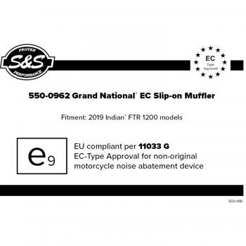 S&S Grand National EC Stainless Steel Slip-On - Indian FTR 1200