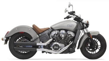 Bassani 3" Slip-On Schalldämpfer - Slash Cut Endkappen - Schwarz - Indian Scout