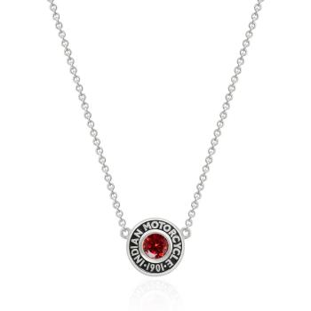 Rivet & Red Stone Necklace