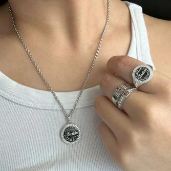 Preview: Roundel Script Silver & Bling Necklace