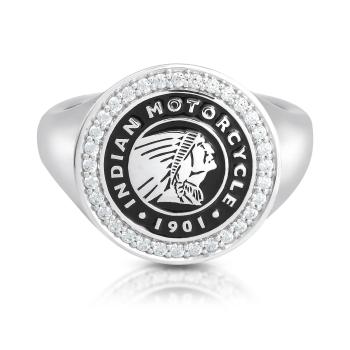 Womens Roundel Headdress Silver & Bling Ring