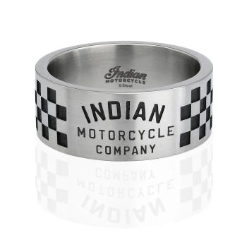 Mens Speedway Checkered Band Ring