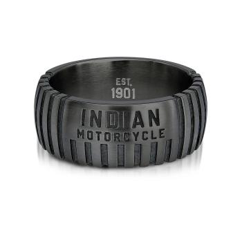 Mens Engine Lines Band Ring - Gunmetal