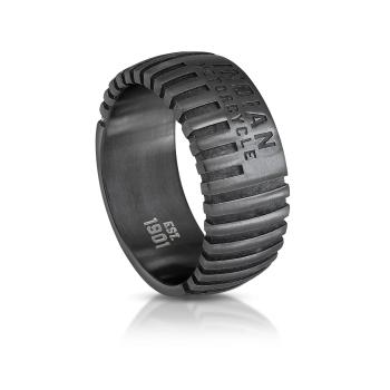 Preview: Mens Engine Lines Band Ring - Gunmetal