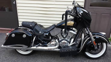 Leder Hitzeschutz Crotch Cooler für Indian Chief - Schwarz